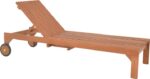 Ξαπλώστρα Sunnie pakoworld meranti ξύλο σε φυσική απόχρωση 200x65x35εκ