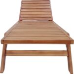 Ξαπλώστρα Melop pakoworld teak ξύλο σε φυσική απόχρωση 200x70x35εκ - Image 5
