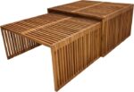 Τραπέζι Tinnie I pakoworld σετ 2τεμ teak ξύλο σε φυσική απόχρωση - Image 2