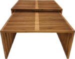 Τραπέζι Tinnie I pakoworld σετ 2τεμ teak ξύλο σε φυσική απόχρωση - Image 5