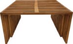 Τραπέζι Tinnie I pakoworld σετ 2τεμ teak ξύλο σε φυσική απόχρωση - Image 6
