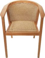 Πολυθρόνα Granny pakoworld teak wood και συνθετικό σχοινί σε φυσική απόχρωση 60x60x82εκ - Image 6