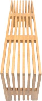 Παγκάκι Zen pakoworld teak ξύλο σε φυσική απόχρωση 140x35x48εκ - Image 3