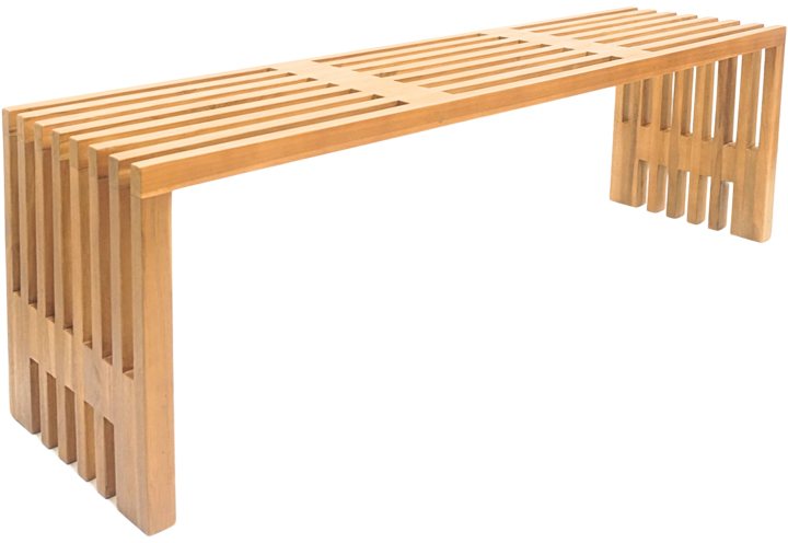343-000088 Παγκάκι Zen pakoworld teak ξύλο σε φυσική απόχρωση 140x35x48εκ - Image 1