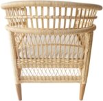Πολυθρόνα Necorian paakoworld teak ξύλο με pe rattan σε φυσική απόχρωση και λευκό μαξιλάρι 80x70x87ε - Image 5