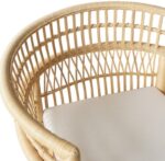 Πολυθρόνα Necorian paakoworld teak ξύλο με pe rattan σε φυσική απόχρωση και λευκό μαξιλάρι 80x70x87ε - Image 6