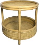 Βοηθητικό τραπέζι Moody pakoworld pe rattan σε φυσική απόχρωση Φ55x51εκ - Image 2