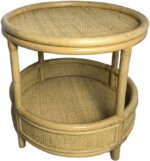 Βοηθητικό τραπέζι Moody pakoworld pe rattan σε φυσική απόχρωση Φ55x51εκ - Image 3