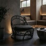 Πολυθρόνα Tromso paakoworld pe rattan σε μαύρη απόχρωση με μαύρο μαξιλάρι 80x85x98εκ - Image 2