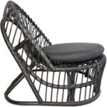 Πολυθρόνα Tromso paakoworld pe rattan σε μαύρη απόχρωση με μαύρο μαξιλάρι 80x85x98εκ - Image 4