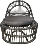 Πολυθρόνα Tromso paakoworld pe rattan σε μαύρη απόχρωση με μαύρο μαξιλάρι 80x85x98εκ - Image 5