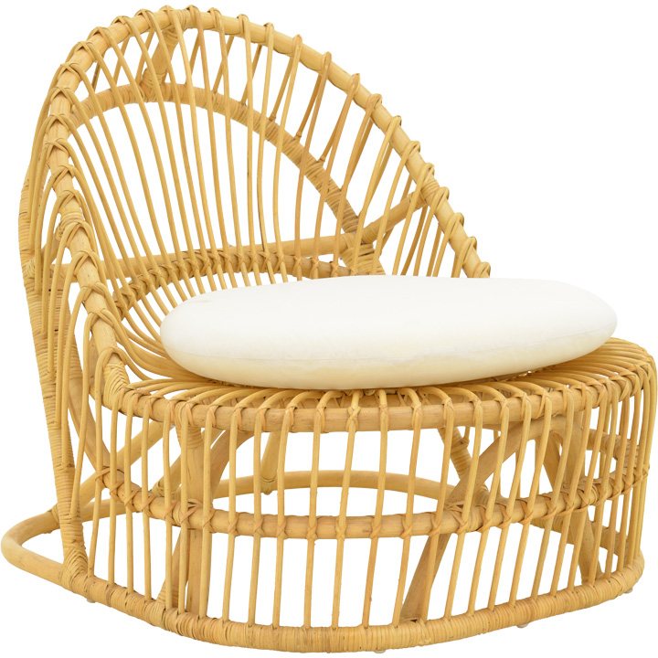 343-000095 Πολυθρόνα Tromso pakoworld pe rattan σε φυσική απόχρωση με εκρού χρώμα μαξιλάρι 80x85x98εκ - Image 1