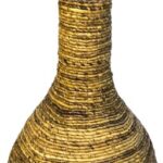 Διακοσμητικό βάζο Strail Inart banana rope σε φυσική απόχρωση Φ40x100εκ