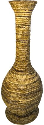 Διακοσμητικό βάζο Strail Inart banana rope σε φυσική απόχρωση Φ40x100εκ