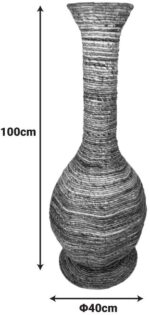 Διακοσμητικό βάζο Strail Inart banana rope σε φυσική απόχρωση Φ40x100εκ - Image 4