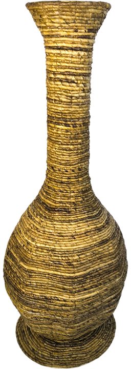 343-000096 Διακοσμητικό βάζο Strail Inart banana rope σε φυσική απόχρωση Φ40x100εκ - Image 1
