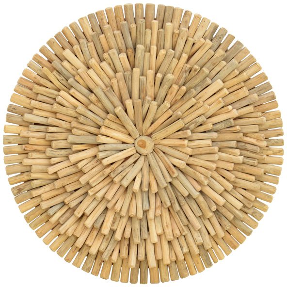 343-000103 Διακοσμητικό τοίχου Decofy Inart drift ξύλο σε φυσική απόχρωση Φ60x5εκ - Image 1