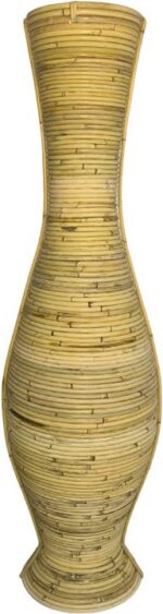 Βάζο Virnia Inart pe rattan σε φυσική απόχρωση Φ40x100εκ