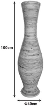 Βάζο Virnia Inart pe rattan σε φυσική απόχρωση Φ40x100εκ - Image 4