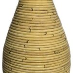 Βάζο Virnia Inart pe rattan σε φυσική απόχρωση Φ40x70εκ