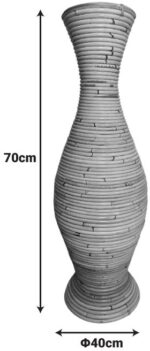 Βάζο Virnia Inart pe rattan σε φυσική απόχρωση Φ40x70εκ - Image 4