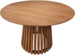 Τραπέζι Kenda I pakoworld mindi ξύλο σε φυσική απόχρωση Φ120x75εκ - Image 3