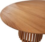 Τραπέζι Kenda I pakoworld mindi ξύλο σε φυσική απόχρωση Φ120x75εκ - Image 4
