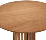 Τραπέζι Kenda I pakoworld mindi ξύλο σε φυσική απόχρωση Φ80x75εκ - Image 4