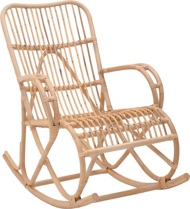 344-000004 Κουνιστή πολυθρόνα Cormeny pakoworld rattan σε φυσική απόχρωση 68x109x103εκ - Image 1