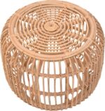 Σκαμπό Rajesty pakoworld rattan σε φυσική απόχρωση Φ60x46εκ - Image 2