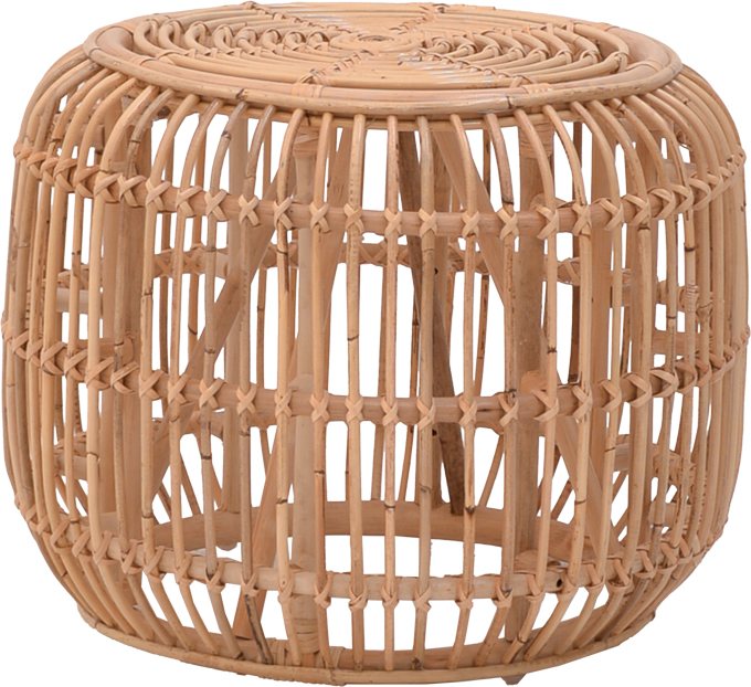 344-000010 Σκαμπό Rajesty pakoworld rattan σε φυσική απόχρωση Φ60x46εκ - Image 1