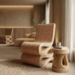 Πολυθρόνα Favorsy pakoworld rattan σε φυσική απόχρωση 52x65x90εκ - Image 2