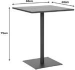 Τραπέζι Nerobian pakoworld mdf σε καρυδί απόχρωση 60x60x75εκ - Image 3