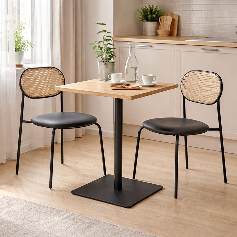 350-000038 Τραπέζι Nerobian pakoworld mdf σε sonoma απόχρωση 60x60x75εκ - Image 1