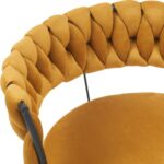 Πολυθρόνα Alkia pakoworld σε κίτρινο βελούδο με μαύρο πόδι μέταλλο 60x57x68εκ - Image 6