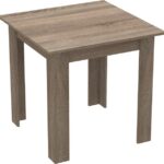 Τραπέζι Manka I pakoworld σε sonoma truffle απόχρωση 80x80x77εκ