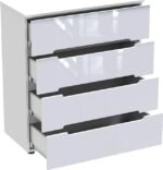 Συρταριέρα Afina pakoworld mdf σε λευκή glossy απόχρωση 90x44x101εκ - Image 2