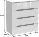 Συρταριέρα Afina pakoworld mdf σε λευκή glossy απόχρωση 90x44x101εκ - Image 3