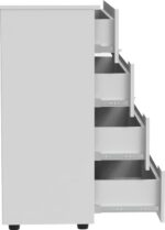 Συρταριέρα Afina pakoworld mdf σε λευκή glossy απόχρωση 90x44x101εκ - Image 4