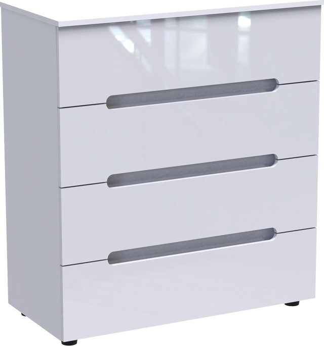 361-000018 Συρταριέρα Afina pakoworld mdf σε λευκή glossy απόχρωση 90x44x101εκ - Image 1