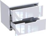 Κομοδίνο Afina pakoworld mdf σε λευκή glossy απόχρωση 50x35x41εκ - Image 2
