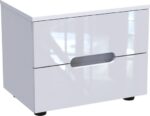 Κομοδίνο Afina pakoworld mdf σε λευκή glossy απόχρωση 50x35x41εκ