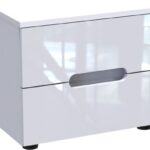Κομοδίνο Afina pakoworld mdf σε λευκή glossy απόχρωση 50x35x41εκ