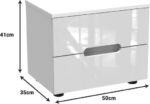Κομοδίνο Afina pakoworld mdf σε λευκή glossy απόχρωση 50x35x41εκ - Image 3