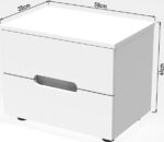 Κομοδίνο Afina pakoworld mdf σε λευκή glossy απόχρωση 50x35x41εκ - Image 6