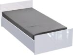 Κρεβάτι μονό Afina pakoworld σε λευκή glossy απόχρωση 90x200εκ