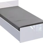 Κρεβάτι μονό Afina pakoworld σε λευκή glossy απόχρωση 90x200εκ