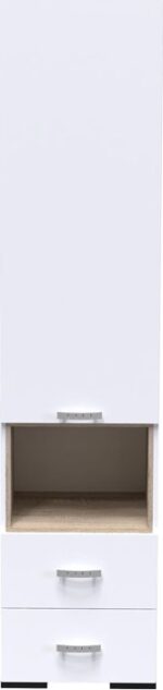 Βιτρίνα-στήλη Toscana pakoworld σε λευκή απόχρωση 50x42x222.5εκ - Image 2