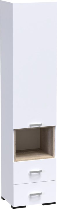 361-000023 Βιτρίνα-στήλη Toscana pakoworld σε λευκή απόχρωση 50x42x222.5εκ - Image 1