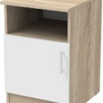 Κομοδίνο Galdi pakoworld σε sonoma-λευκή απόχρωση 40x45x60εκ